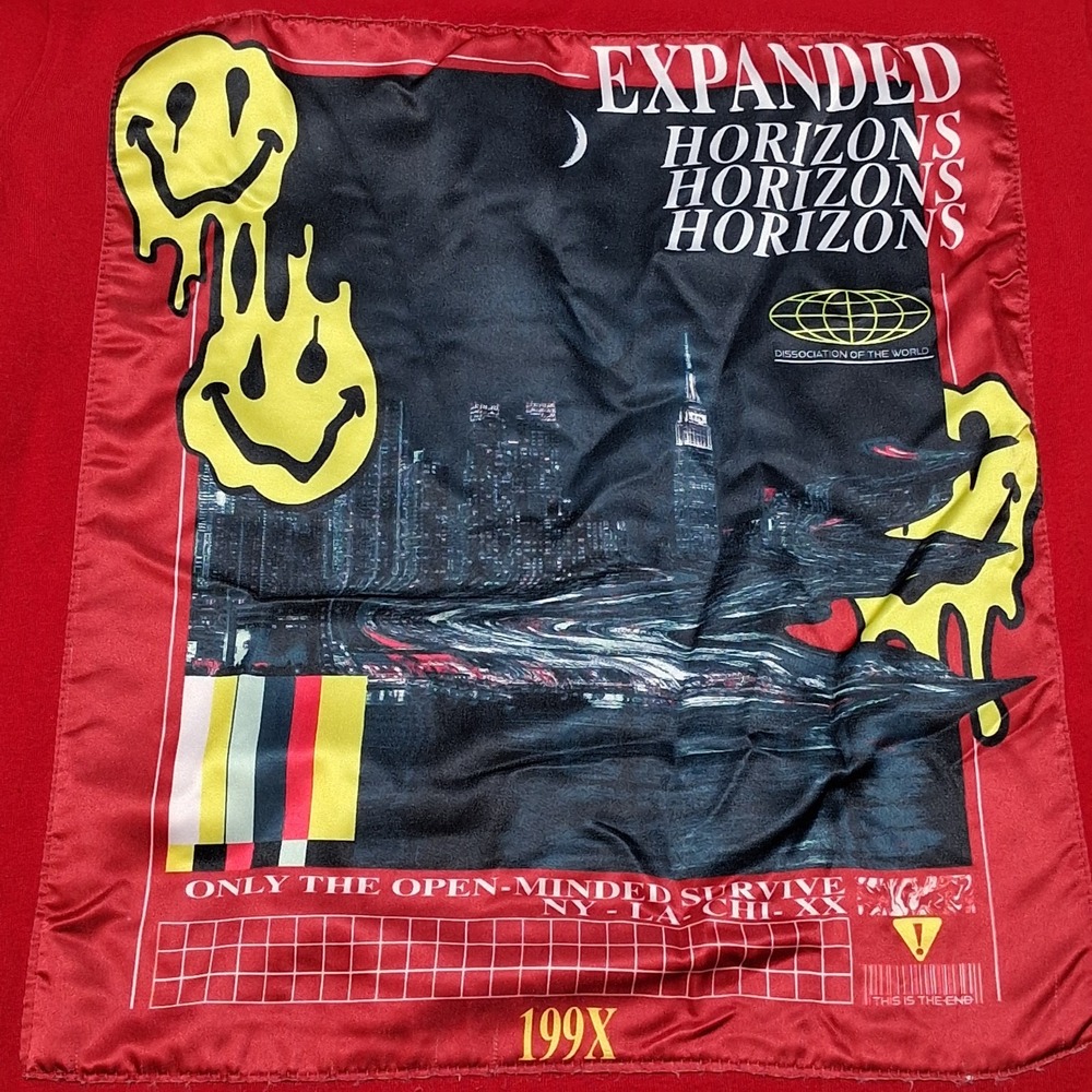 Trademark Brooklyn Clothing hoodie Medium Color Red Expanded Horizons 199X - Picture 11 of 12